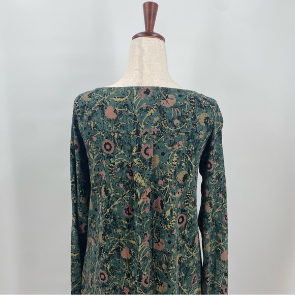 Peruvian Connection Pima Cotton Long Sleeve Knee Length Dress Green Small - Picture 7 of 9